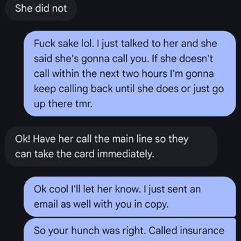 Auto Glass One - Text exchange with dealership. - Auto Glass Services Near Me - Baltimore, Maryland
