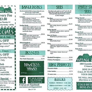 Village Pizza - Menu page 1 of 2 - Pizza Near Me - Crimora, Virginia Village Pizza - Menu page 1 of 2 - Pizza Near Me - Crimora, Virginia