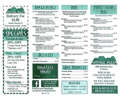 Menu photo 2 Village Pizza Crimora, VA Menu photo 2 Village Pizza Crimora, VA