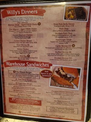Menu photo 5 Warehouse Willy's Poteau, OK