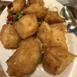 Huge chunks of crispy-flakey salt & pepper  fish fillet