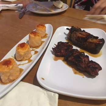 GoBistro - Left: Salmon Bomb.com Right: Chicken Liver and Pork Belly - Sushi Bars Near Me - Hollywood, Florida
