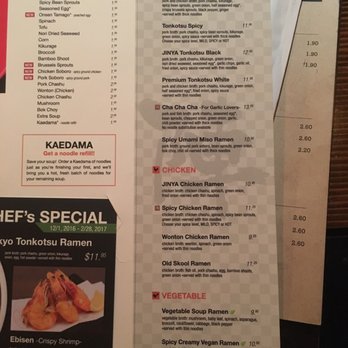 JINYA Ramen Bar - Murray - New Menu 20161219 - Ramen Near Me - Murray, Utah JINYA Ramen Bar - Murray - New Menu 20161219 - Ramen Near Me - Murray, Utah