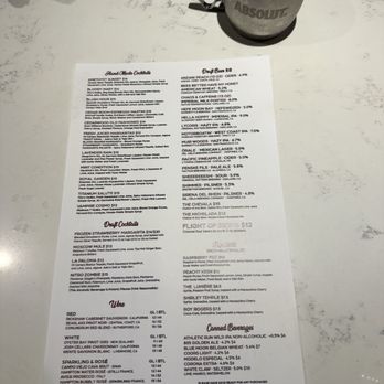 Cedar Room - Menu 1/2 - Cocktail Bars Near Me - Campbell, California