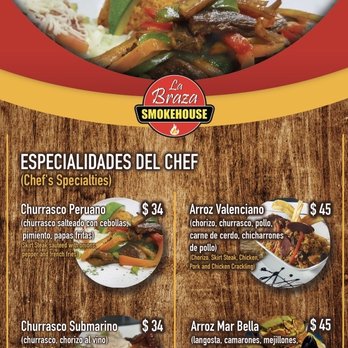 La Braza Smokehouse - Menu especialidades del chef - Smokehouse Near Me - Vega Baja, Puerto Rico La Braza Smokehouse - Menu especialidades del chef - Smokehouse Near Me - Vega Baja, Puerto Rico