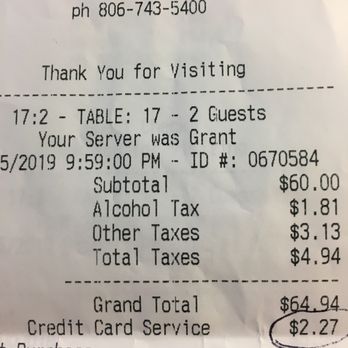Cafe J - credit card fee?!! - New American Near Me - Lubbock, Texas