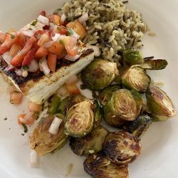 The Wheelhouse restaurant - Halibut special with strawberry salsa