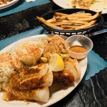 Jades Restaurant - Cajun "breaded" fish. More like just a broiled fish with seasoning but still very good (small order and tons of food) - Burgers Near Me - Depew, New York