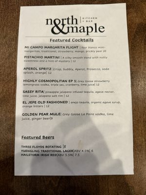 Menu photo 1 North & Maple Kitchen + Bar Tinley Park, IL