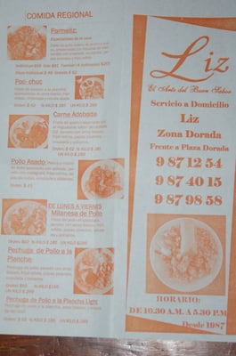 Menu photo 2 Liz Pensiones Mérida, YUC