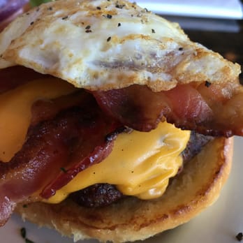 Bay Local Eatery - Close up of the Bay Bacon burger. Char Grilled goodness! - New American Near Me - Virginia Beach, Virginia