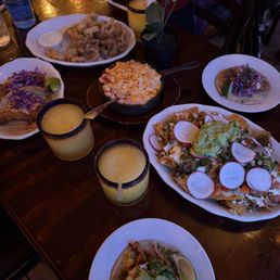 Nachos, calamari, Baja Fish Tacos, Al Pastor taco Nachos, calamari, Baja Fish Tacos, Al Pastor taco