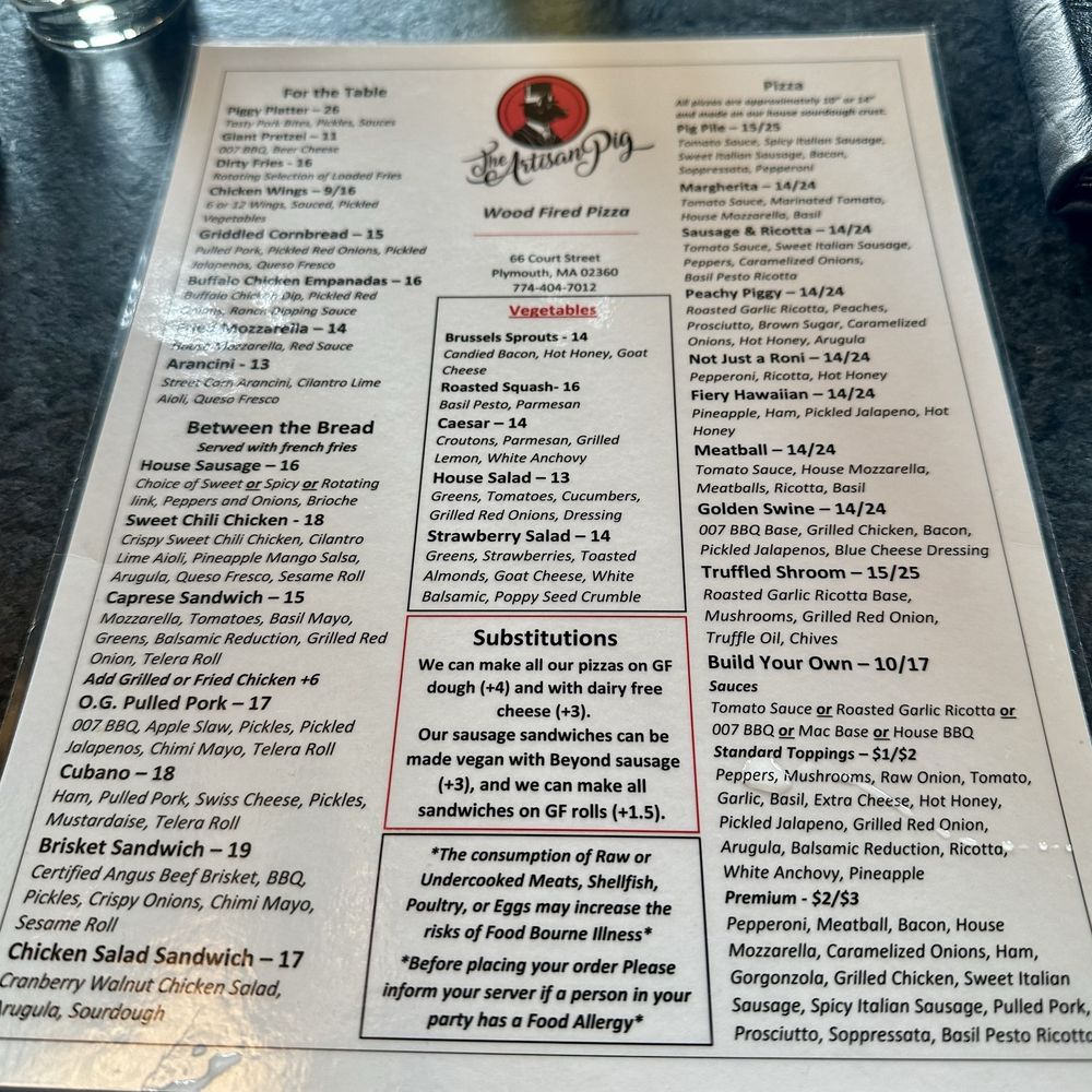 The Artisan Pig - Menu - Pizza Near Me - Plymouth, Massachusetts The Artisan Pig - Menu - Pizza Near Me - Plymouth, Massachusetts