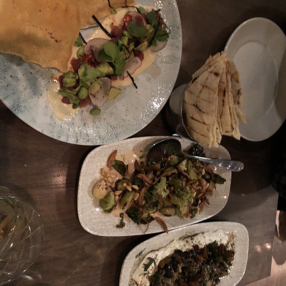 Crazyweed Kitchen - Ahi tuna poke, Brussels sprouts, Labneh - Asian Fusion Near Me - Canmore, Alberta Crazyweed Kitchen - Ahi tuna poke, Brussels sprouts, Labneh - Asian Fusion Near Me - Canmore, Alberta