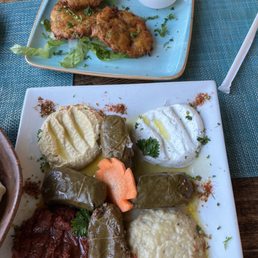 Turkish Meze Platter and Zucchini Fritter (M-cver) Turkish Meze Platter and Zucchini Fritter (M-cver)