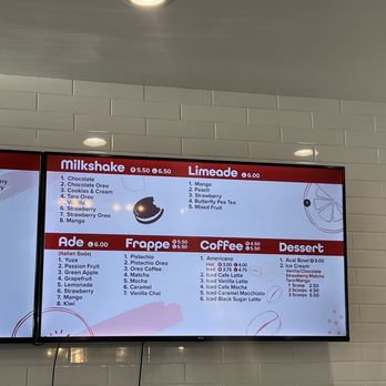 The Boba Ave - Menu #3 (milkshake, limeade, ade, frappe, coffee, dessert) - Bubble Tea Near Me - Los Angeles, California