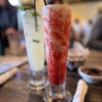 Chevys - Mojito and a Pina Colada (that's what I ordered, not sure why it had strawberry) - Mexican Near Me - Fairfield, California Chevys - Mojito and a Pina Colada (that's what I ordered, not sure why it had strawberry) - Mexican Near Me - Fairfield, California