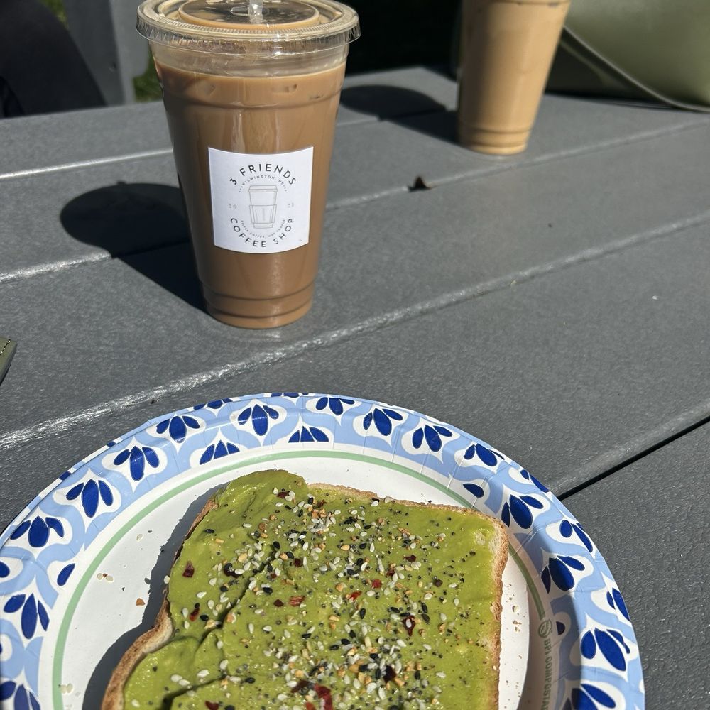 Three Friends Coffee - Avocado toast with complimentary seasonings, front is the Red Dog, back is the Market Street - Coffee & Tea Near Me - Wilmington, North Carolina Three Friends Coffee - Avocado toast with complimentary seasonings, front is the Red Dog, back is the Market Street - Coffee & Tea Near Me - Wilmington, North Carolina