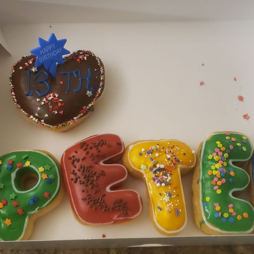 Kim's Donut - a box of decorated donuts - Donuts Near Me - Trophy Club, Texas