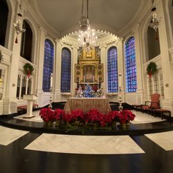 Corpus Christi Catholic Church - The sanctuary at Corpus Christi Church in Manhattan. Decorated for Christmas.