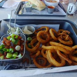 Sally's Galley Pub and Grill - Bar clams and onion rings, fabulous.