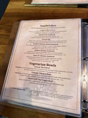 Menu photo 4 Oakside Big Bear Lake, CA