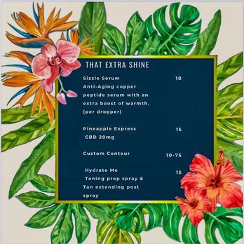Glow Salon - Add ons for airbrushed tan - Hair Salons Near Me - Key Largo, Florida Glow Salon - Add ons for airbrushed tan - Hair Salons Near Me - Key Largo, Florida