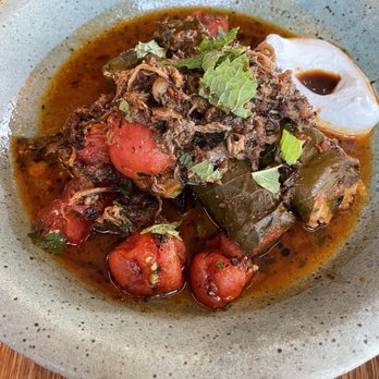 Albi - Grape leaves with lamb and yoghurt in tomato sauce. - Middle Eastern Near Me - Washington, DC, District of Columbia