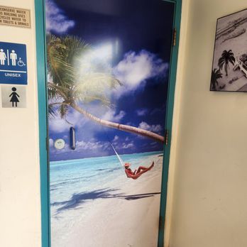 Shoreline Cafe - Bathroom door - Seafood Near Me - Santa Barbara, California Shoreline Cafe - Bathroom door - Seafood Near Me - Santa Barbara, California