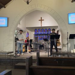 THE CHAPEL at Pasadena - The worship team setting up