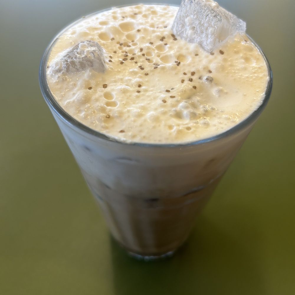 Harvest Moon iced latte. It's seasonal so not sure how long it'll be there. Harvest Moon iced latte. It's seasonal so not sure how long it'll be there.