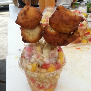 Kev's Conch & BBQ - Delicioso conch salad and fried conch balls from Kev's Conch and BBQ! :) - Street Vendors Near Me - Goulds, Florida Kev's Conch & BBQ - Delicioso conch salad and fried conch balls from Kev's Conch and BBQ! :) - Street Vendors Near Me - Goulds, Florida
