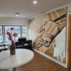Alice Good Specialty Coffee - Absolutely lovely, cozy space to enjoy your coffee and the mural is just breathtaking.