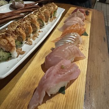Nara - Sake Bomb Roll + 7 Piece Nigiri - Japanese Near Me - San Francisco, California Nara - Sake Bomb Roll + 7 Piece Nigiri - Japanese Near Me - San Francisco, California