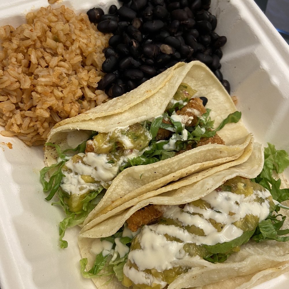 Taco Party - Crispy Fried Tofu Taco Mexican Brown Rice with Smokey Black Beans - Mexican Near Me - Somerville, Massachusetts Taco Party - Crispy Fried Tofu Taco Mexican Brown Rice with Smokey Black Beans - Mexican Near Me - Somerville, Massachusetts