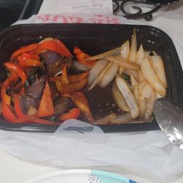 Spicy Eggplant with too many onions. Spicy Eggplant with too many onions.