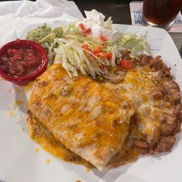 8hr Smoked Pork burrito plate. Pork is more like BBQ'd pork than southwest style 8hr Smoked Pork burrito plate. Pork is more like BBQ'd pork than southwest style
