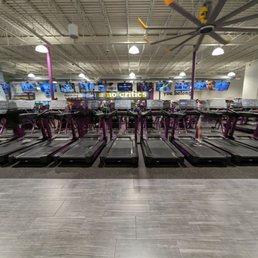 Rows of treadmills
