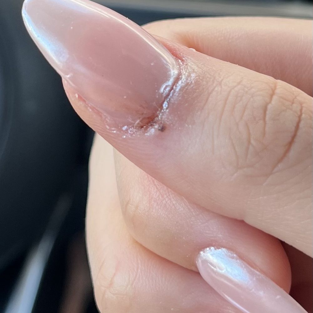 Pretty Nails - Cuts on chrome on pink base almond gel x - Day Spas Near Me - Redlands, California Pretty Nails - Cuts on chrome on pink base almond gel x - Day Spas Near Me - Redlands, California