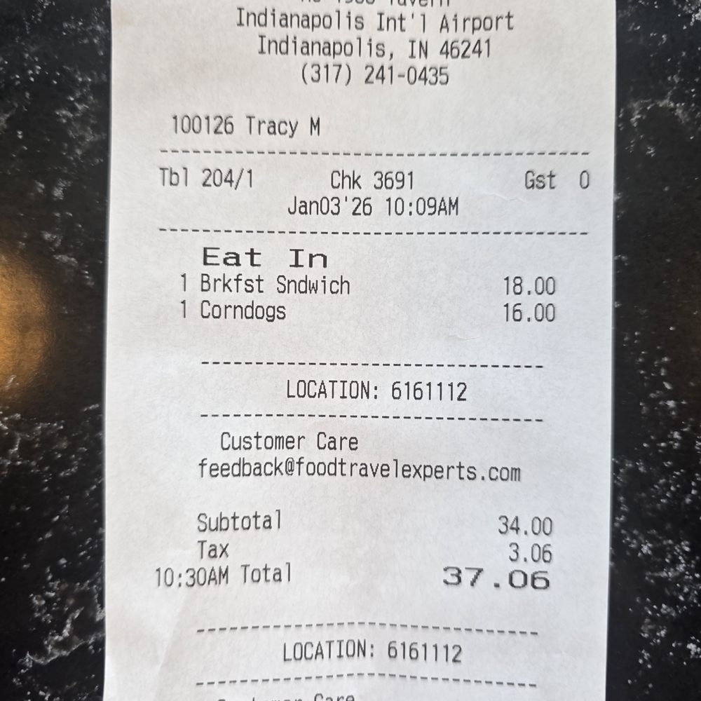 1933 Lounge - 2026-1-3 Receipt - Lounges Near Me - Indianapolis, Indiana 1933 Lounge - 2026-1-3 Receipt - Lounges Near Me - Indianapolis, Indiana