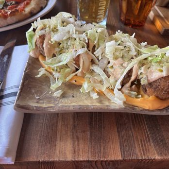 Plank Restobar - The Big Makka. Risotto balls with beef. - Tapas/Small Plates Near Me - Oakville, Ontario Plank Restobar - The Big Makka. Risotto balls with beef. - Tapas/Small Plates Near Me - Oakville, Ontario