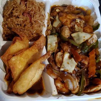 Happy Garden - dinner combo - mongolian chicken (D14), crab rangoon, pork fried rice - Chinese Near Me - Scarborough, Maine Happy Garden - dinner combo - mongolian chicken (D14), crab rangoon, pork fried rice - Chinese Near Me - Scarborough, Maine