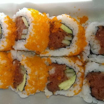 Maizuru - Spicy tuna roll (spicy tuna, avocado, cucumber and roe on top.j - Sushi Bars Near Me - Irvine, California Maizuru - Spicy tuna roll (spicy tuna, avocado, cucumber and roe on top.j - Sushi Bars Near Me - Irvine, California