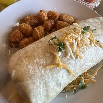 Jamie's Cafe - Breakfast Burrito w/ Tater tots - Cafes Near Me - Elk Grove, California
