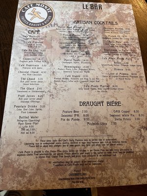 Menu photo 8 Cafe Monte Charlotte, NC