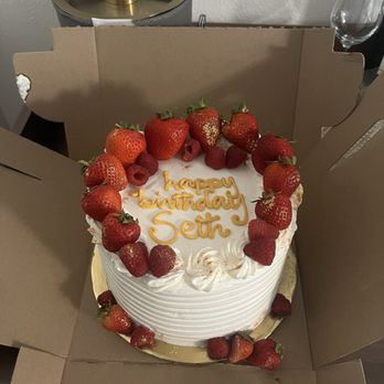 The Solvang Bakery - 8" white cake, Bavarian cream, and strawberries (and raspberries.) - Bakeries Near Me - Solvang, California The Solvang Bakery - 8" white cake, Bavarian cream, and strawberries (and raspberries.) - Bakeries Near Me - Solvang, California