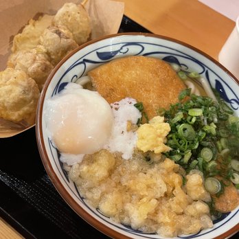 Marugame Udon - Kitsune and squid/mushroom tempura - Japanese Near Me - Costa Mesa, California