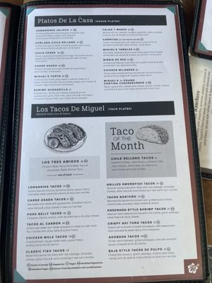 Menu photo 7 Miguel's Cocina San Diego, CA
