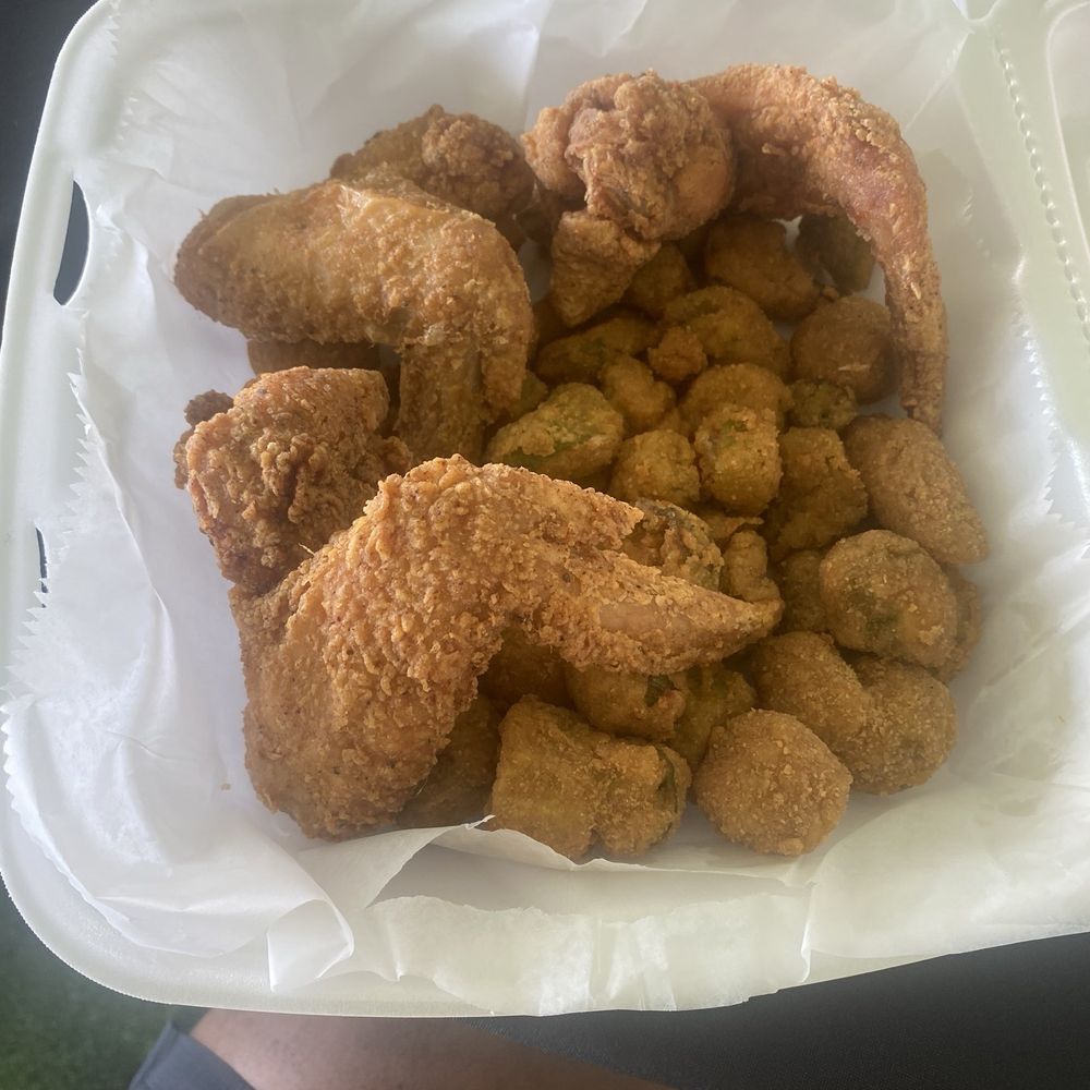 Chicken and fried okra