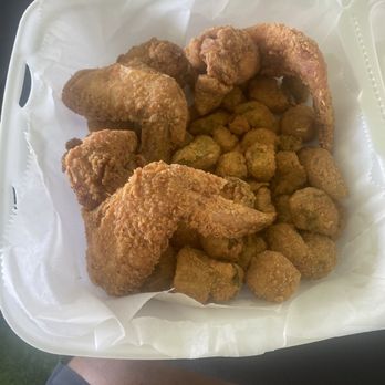 Kiki's Chicken and Waffles - Chicken and fried okra - American Near Me - Columbia, South Carolina Kiki's Chicken and Waffles - Chicken and fried okra - American Near Me - Columbia, South Carolina